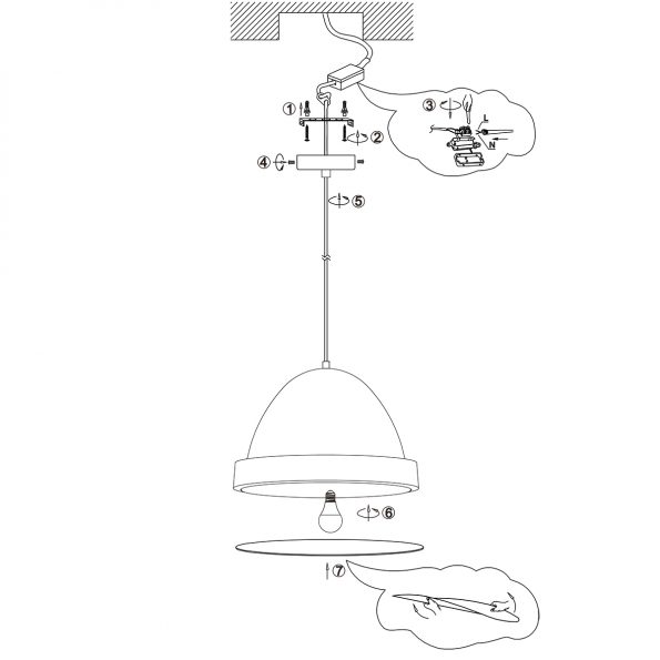 Industrielle Pendelleuchte Nimbus Schwarz Ø 50 Cm – Bild 8