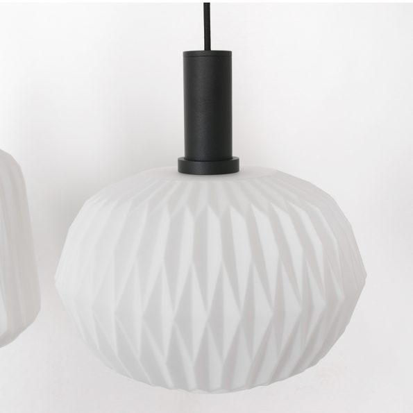 Industrielle Pendelleuchte Verre Nervuré Weiß – Bild 11