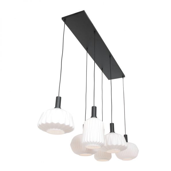 Industrielle Pendelleuchte Verre Nervuré Weiß – Bild 12