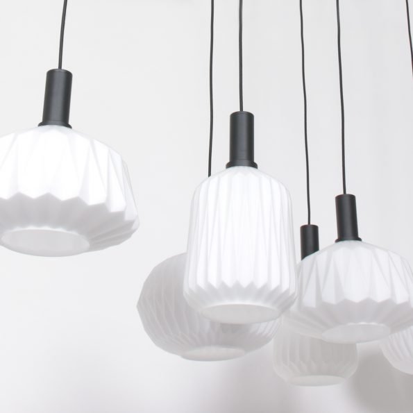 Industrielle Pendelleuchte Verre Nervuré Weiß – Bild 13