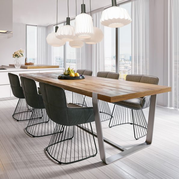 Industrielle Pendelleuchte Verre Nervuré Weiß – Bild 3