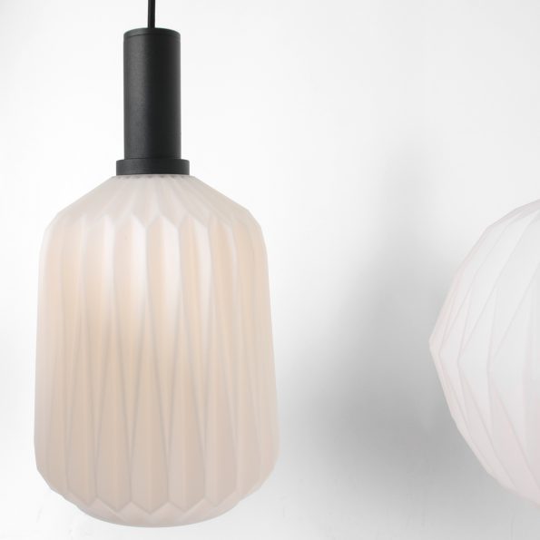 Industrielle Pendelleuchte Verre Nervuré Weiß – Bild 7