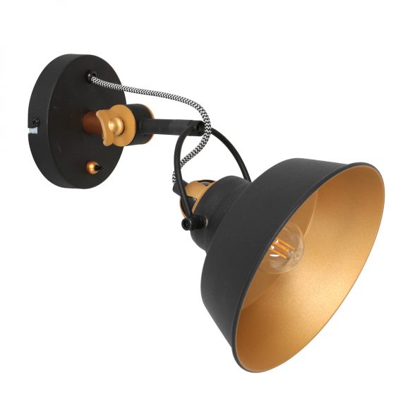 Industrielle Wandleuchte Nove Schwarz – Bild 7