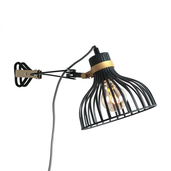 Industrielle Wandlampe Schwarz-3093ZW