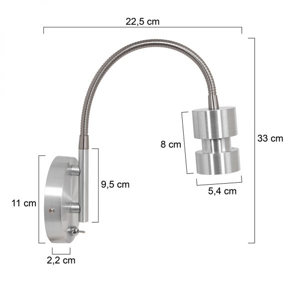 Industrielle Wandleuchte Natasja LED Stahl – Bild 6