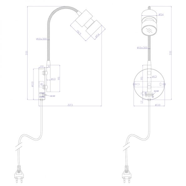 Industrielle Wandleuchte Natasja LED Stahl – Bild 7