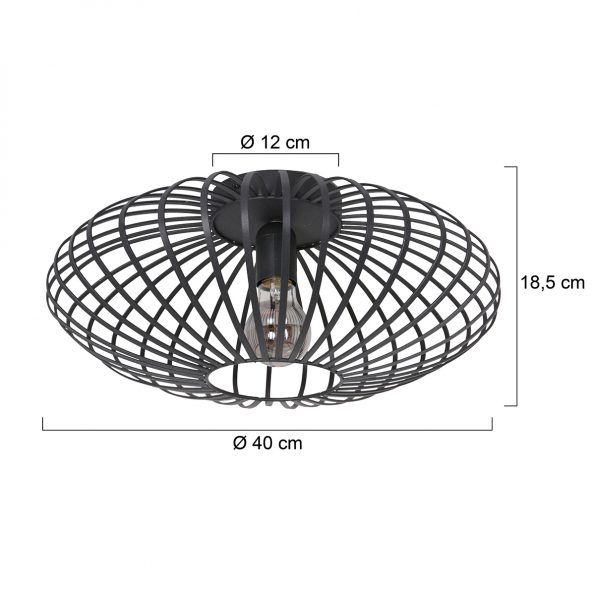 Industrielle Deckenleuchte Dunbar Schwarz Ø 40 Cm – Bild 6