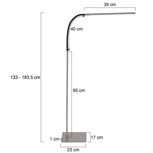 Industrielle Stehlampe Serpent Stahl – Bild 7