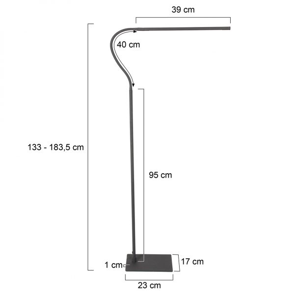 Industrielle Stehlampe Serpent Schwarz – Bild 6