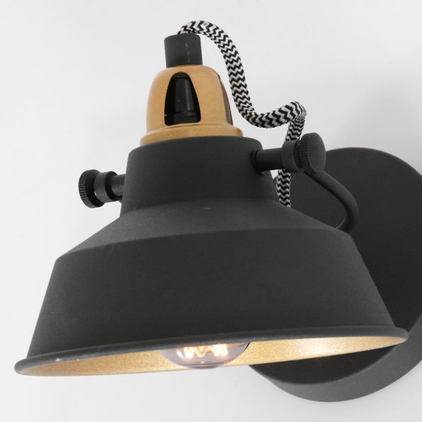 Industrielle Wandleuchte Nove Schwarz – Bild 9