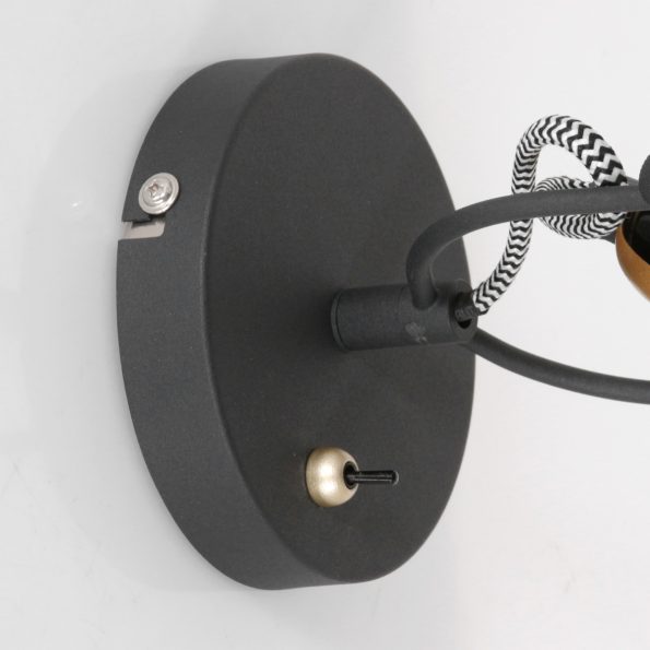 Industrielle Wandleuchte Nove Schwarz – Bild 3