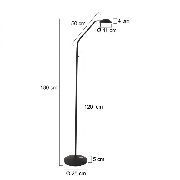 Industrielle Stehlampe Biron Schwarz – Bild 6