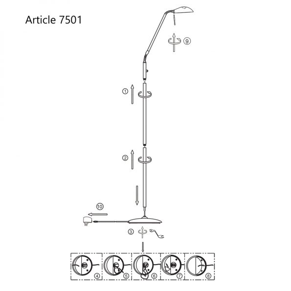 Industrielle Stehlampe Biron Schwarz – Bild 7