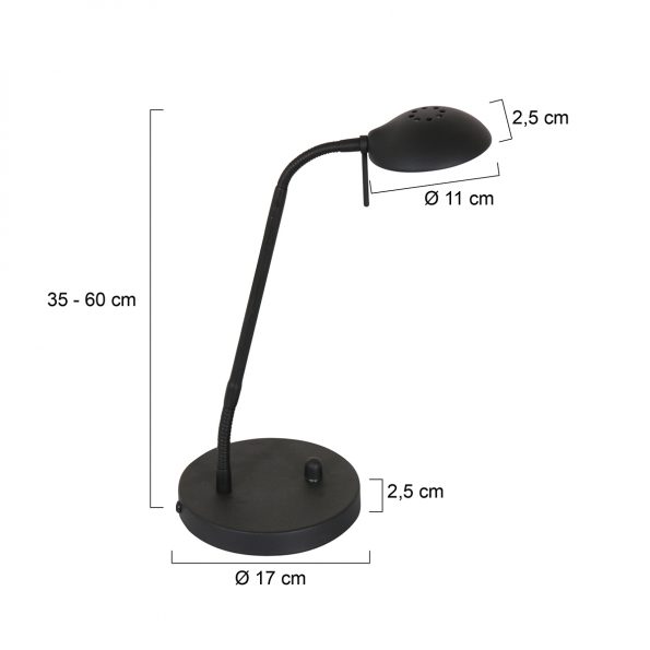 Industrielle Tischlampe Biron Schwarz – Bild 6