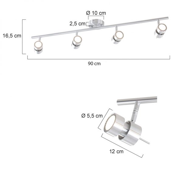 Industrielle Deckenleuchte Natasja LED Stahl – Bild 6