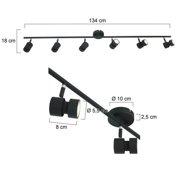 Industrielle Deckenleuchte Natasja LED Schwarz – Bild 6