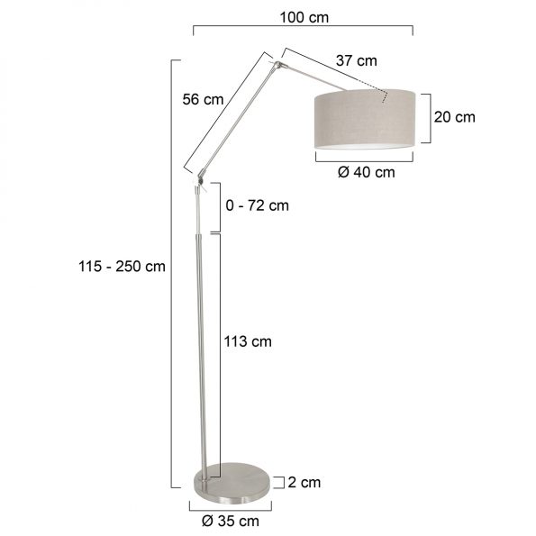 Industrielle Stehlampe Prestige Chic Stahl – Bild 6