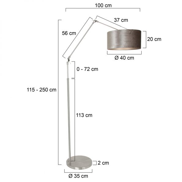 Industrielle Stehlampe Prestige Chic Stahl – Bild 6