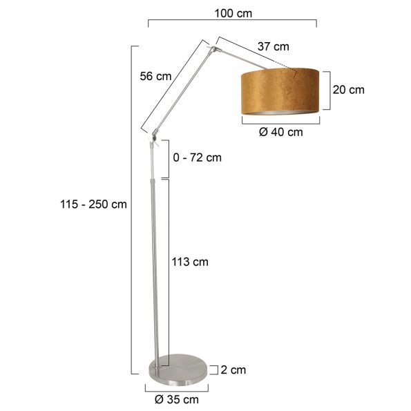 Industrielle Stehlampe Prestige Chic Stahl – Bild 6