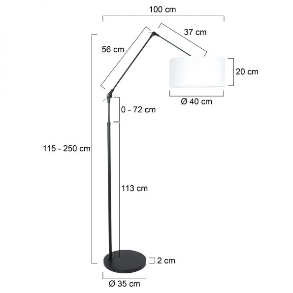 Industrielle Stehlampe Prestige Chic Schwarz – Bild 6