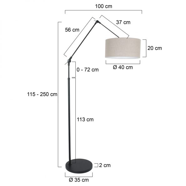 Industrielle Stehlampe Prestige Chic Schwarz – Bild 6