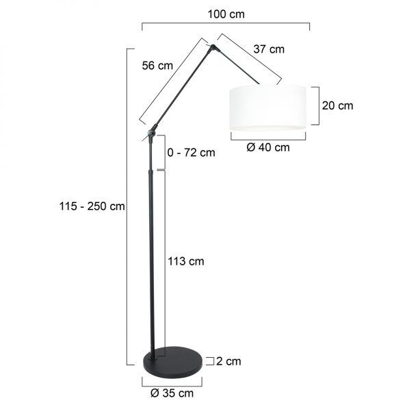 Industrielle Stehlampe Prestige Chic Schwarz – Bild 6