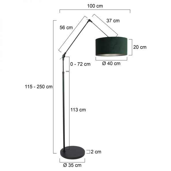 Industrielle Stehlampe Prestige Chic Schwarz – Bild 7
