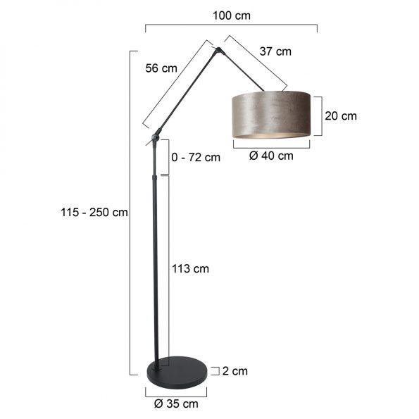 Industrielle Stehlampe Prestige Chic Schwarz – Bild 5