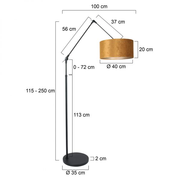 Industrielle Stehlampe Prestige Chic Schwarz – Bild 6