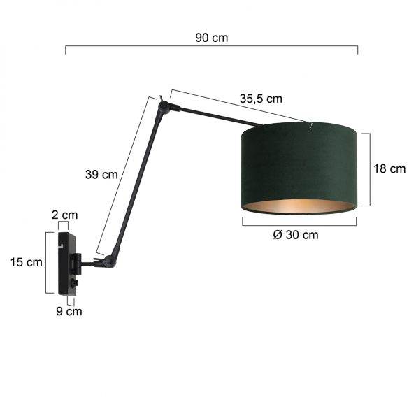Industrielle Wandleuchte Prestige Chic Schwarz – Bild 6