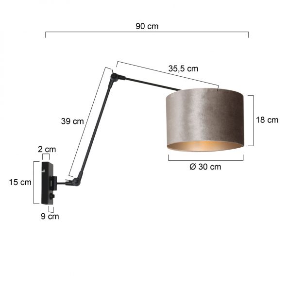 Industrielle Wandleuchte Prestige Chic Schwarz – Bild 6