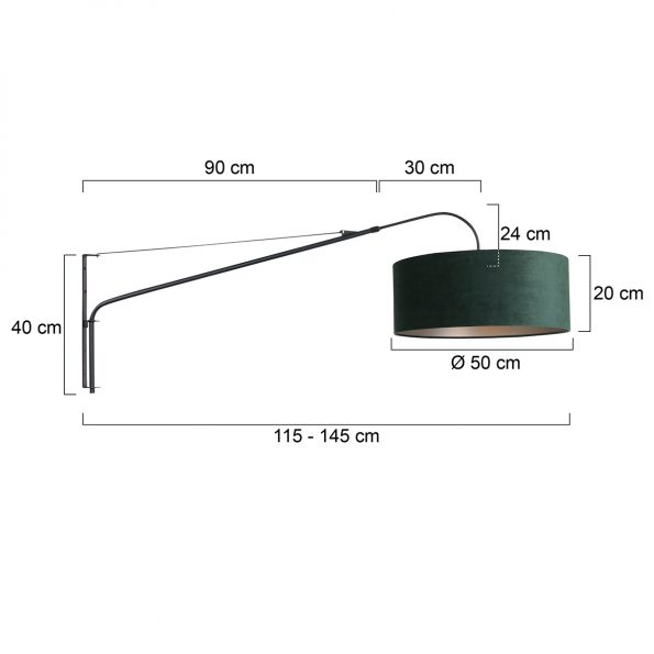 Industrielle Wandleuchte Elegant Classy Schwarz – Bild 7