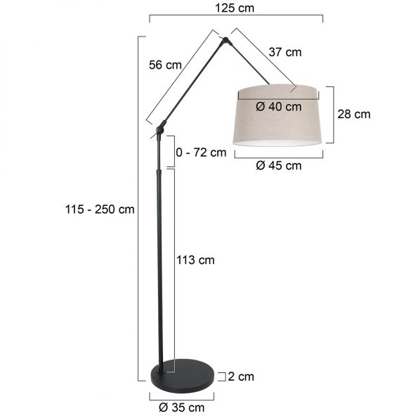 Industrielle Stehlampe Prestige Chic Schwarz – Bild 6