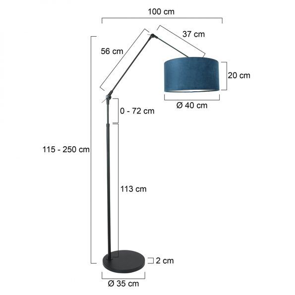 Industrielle Stehlampe Prestige Chic Schwarz – Bild 6