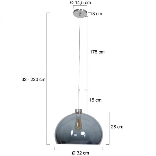 Industrielle Pendelleuchte Sparkled Light Stahl Ø 32 Cm – Bild 6