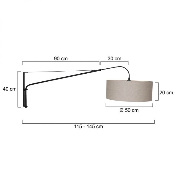 Industrielle Wandleuchte Elegant Classy Schwarz – Bild 6