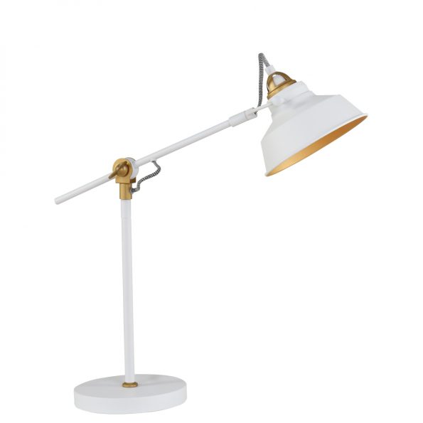 Lampe de bureau industrielle blanc Nové-1321W