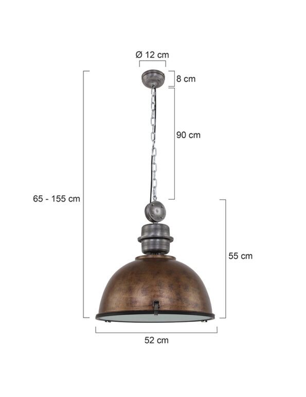 Industrielle Pendelleuchte Bikkel Braun Ø 52 Cm – Bild 7
