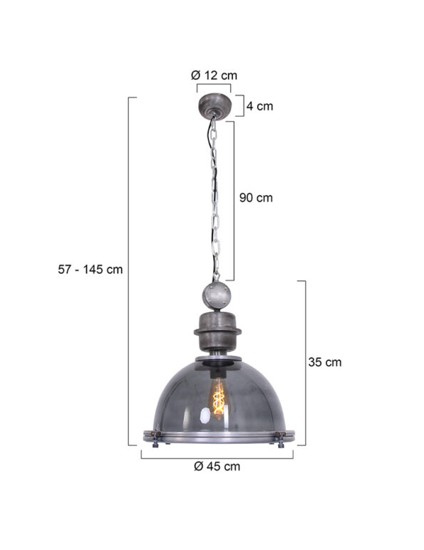 Industrielle Pendelleuchte Bikkel Stahl Ø 45 Cm – Bild 8