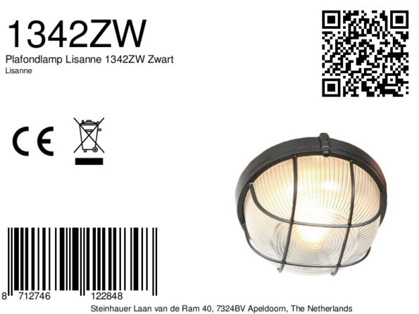 Industrielle Deckenleuchte Lisanne Schwarz Ø 17 Cm – Bild 7