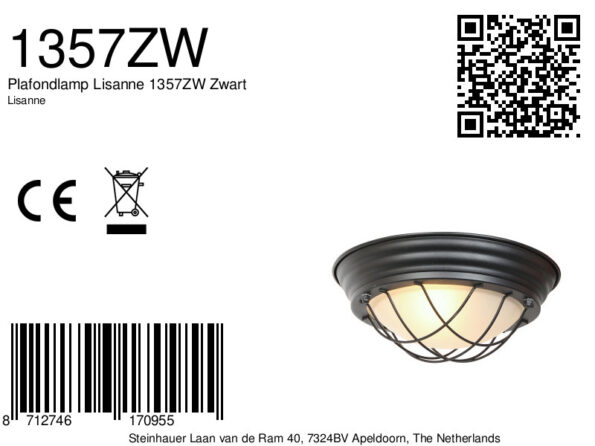 Industrielle Deckenleuchte Lisanne Schwarz Ø 29 Cm – Bild 8