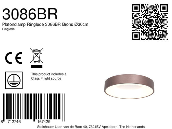 Industrielle Deckenleuchte Ringlede Bronze Ø 30 Cm – Bild 7