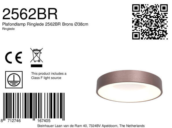 Industrielle Deckenleuchte Ringlede Bronze Ø 38 Cm – Bild 8