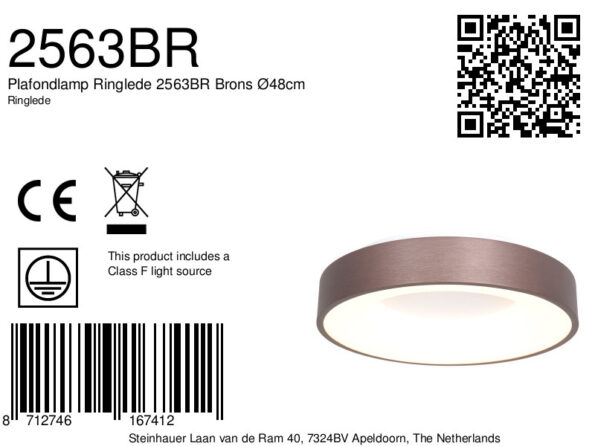 Industrielle Deckenleuchte Ringlede Bronze Ø 48 Cm – Bild 8