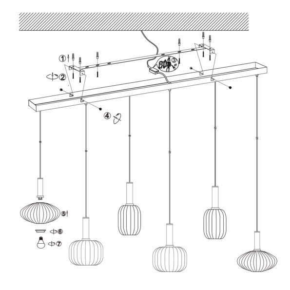 Industrielle Pendelleuchte Aureole Schwarz – Bild 10