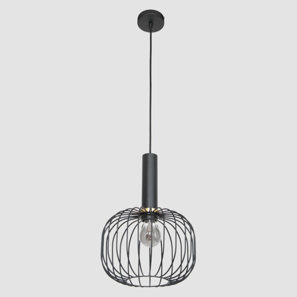 Industrielle Pendelleuchte Aureole Schwarz Ø 25 Cm – Bild 16