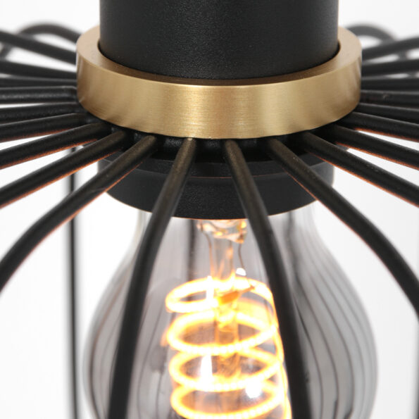 Industrielle Pendelleuchte Aureole Schwarz Ø 25 Cm – Bild 4