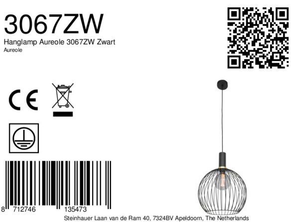 Industrielle Pendelleuchte Aureole Schwarz Ø 34 Cm – Bild 7