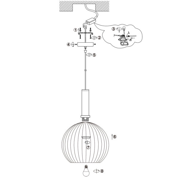 Industrielle Pendelleuchte Aureole Schwarz Ø 34 Cm – Bild 8