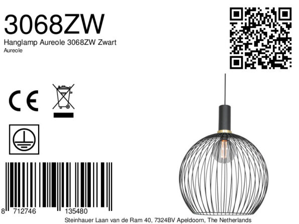 Industrielle Pendelleuchte Aureole Schwarz Ø 42 Cm – Bild 9